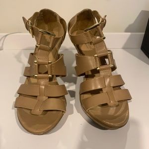 Naturalizer | Strappy Sandal Cork Heels with Buckles